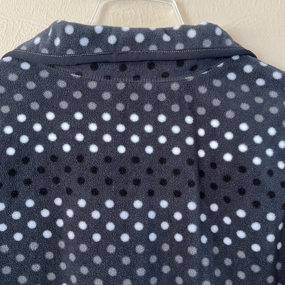 Old Navy polar fleece pullover quarter zip gray polkadot size large - Picture 6 of 13